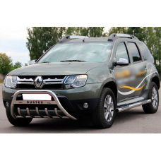 Бічні труби з вставками (2 шт., нерж.) для Renault Duster 2008-2017 рр