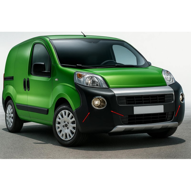 Накладки на противотуманные фары верхняя модель (2 шт, нержавейка) для Citroen Nemo 2007-2017 гг