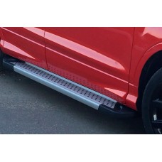 Боковые Подножки Allmond Grey (2 шт, Алюминий) С черной накладкой на дверях для Ford Kuga/Escape 2013-2019 гг