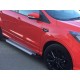 Боковые пороги Allmond Grey (2 шт, алюм.) С черной листвой на дверях для Ford Kuga/Escape 2013-2019 гг
