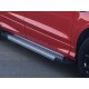 Боковые пороги Allmond Grey (2 шт, алюм.) С черной листвой на дверях для Ford Kuga/Escape 2013-2019 гг
