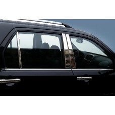 Молдинг дверних стійок (6 шт, нерж.) для Honda CRV 2001-2006 рр