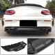 Диффузор заднего бампера V2 (для купе/кабриолет C63 AMG 2015-2019, Карбон) для Mercedes C-сlass W205