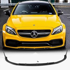 Накладка на передний бампер Lip V1 (для купе/кабриолет C63 AMG 2015-2019, Карбон) для Mercedes C-сlass W205