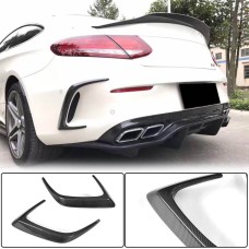Накладки на задний бампер (для купе/кабриолет C63 AMG 2015-2019, Карбон) для Mercedes C-сlass W205