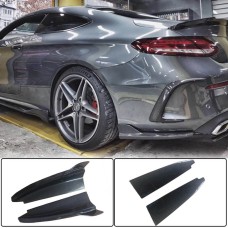 Накладки на задний бампер V2 (для купе/кабриолет AMG-Line/C43 AMG 2015-2019, Карбон) для Mercedes C-сlass W205