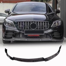 Накладка на передній бампер Lip (для SD AMG-Line 2019-2021, Карбон) для Mercedes C-сlass W205 рр