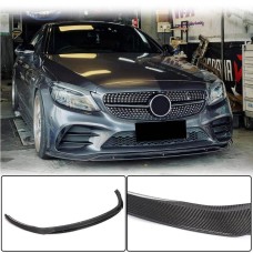 Накладка на передній бампер Lip (2019-2021, Карбон) для Mercedes C-сlass W205 рр
