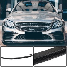 Накладка на передний бампер Lip V1 (для C43 AMG 2019-2021, Карбон) для Mercedes C-сlass W205