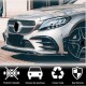 Накладка на передний бампер Lip V1 (для C43 AMG 2019-2021, Карбон) для Mercedes C-сlass W205