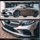 Накладка на передний бампер Lip V1 (для C43 AMG 2019-2021, Карбон) для Mercedes C-сlass W205
