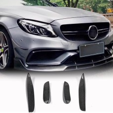 Накладки на передній бампер (для C63 AMG 2015-2019, Карбон) для Mercedes C-сlass W205 рр