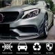 Накладки на передний бампер (для C63 AMG 2015-2019, Карбон) для Mercedes C-сlass W205