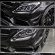 Накладки на передний бампер (для C63 AMG 2015-2019, Карбон) для Mercedes C-сlass W205