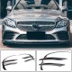 Накладки на передний бампер V1 (для C43 AMG 2019-2021, Карбон) для Mercedes C-сlass W205