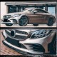 Накладки на передний бампер V1 (для C43 AMG 2019-2021, Карбон) для Mercedes C-сlass W205
