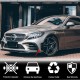 Накладки на передний бампер V2 (для C43 AMG 2019-2021, Карбон) для Mercedes C-сlass W205