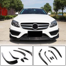 Накладки на передній бампер (для C43 AMG 2015-2019, Карбон) для Mercedes C-сlass W205 рр
