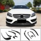 Накладки на передний бампер (для C43 AMG 2015-2019, Карбон) для Mercedes C-сlass W205
