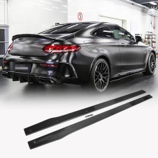 Бокові пороги V2 (для C43/C63 AMG 2015-2019, Карбон) для Mercedes C-сlass W205 рр