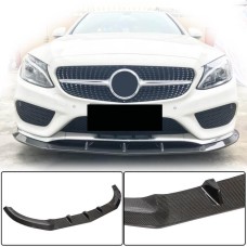 Накладка на передний бампер Lip V3 (для C43 AMG 2015-2019, Карбон) для Mercedes C-сlass W205