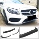 Накладка на передний бампер Lip V4 (для C43 AMG 2015-2019, Карбон) для Mercedes C-сlass W205