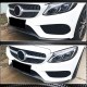 Накладка на передний бампер Lip V4 (для C43 AMG 2015-2019, Карбон) для Mercedes C-сlass W205