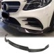 Накладка на передний бампер Lip V3 (для C43 AMG 2019-2021, Карбон) для Mercedes C-сlass W205