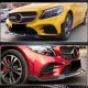Накладка на передний бампер Lip V3 (для C43 AMG 2019-2021, Карбон) для Mercedes C-сlass W205
