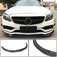 Накладка на передний бампер Lip V1 (для SD C63 AMG 2015-2019, Карбон) для Mercedes C-сlass W205