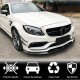 Накладка на передний бампер Lip V1 (для SD C63 AMG 2015-2019, Карбон) для Mercedes C-сlass W205