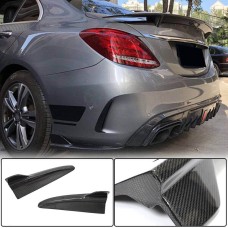 Накладки на задний бампер Flap (для SD C43/C63 AMG 2015-2019, Карбон) для Mercedes C-сlass W205