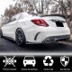Накладки на задний бампер Flap (для SD C43/C63 AMG 2015-2019, Карбон) для Mercedes C-сlass W205