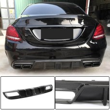Дифузор заднього бампера V3 (для SD C43/C63 AMG 2015-2019, Карбон) для Mercedes C-сlass W205 рр