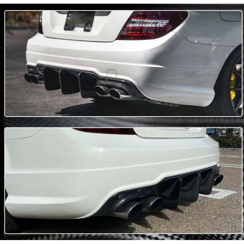 Спойлер с диффузором заднего бампера (для C63 AMG 2012-2014, Карбон) для Mercedes C-class W204 Спойлер с диффузором заднего бампера (для C63 AMG 2012-2014, Карбон) для Mercedes C-class W204