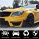Накладки на передний бампер (для AMG 2012-2014, Карбон) для Mercedes C-class W204