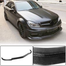 Накладка на передний бампер Lip V2 (для AMG 2012-2014, Cухой карбон) для Mercedes C-class W204