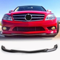 Накладка на передній бампер Lip (для AMG-Line 2008-2011, Карбон) для Mercedes C-class W204 рр