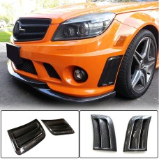 Накладки на передній бампер (для C63 AMG Sedan 2008-2011, Карбон) для Mercedes C-class W204 рр