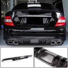 Дифузор заднього бампера V4 (для AMG SD 2008-2011, Карбон) для Mercedes C-class W204 рр