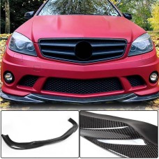 Накладка на передній бампер Lip V3 (для AMG 2008-2011, Карбон) для Mercedes C-class W204 рр