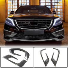 Накладки на передній бампер V1 (для S63 AMG 2014-2017, Карбон) для Mercedes S-сlass W222