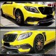 Накладки на передний бампер V1 (для S63 AMG 2014-2017, Карбон) для Mercedes S-сlass W222