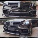Накладка на передний бампер Lip (для S63/S65 AMG 2018-2022, Карбон) для Mercedes S-сlass W222