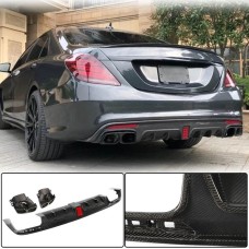 Дифузор заднього бампера з насадками (для S63 AMG 2014-2017, Карбон) для Mercedes S-сlass W222