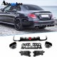 Диффузор заднего бампера с насадками V1 (для AMG/AMG-Line 2016-2019, Карбон) для Mercedes E-сlass W213