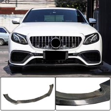 Накладка на передний бампер Lip V1 (для E63 AMG 2016-2019, Карбон) для Mercedes E-сlass W213