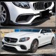 Накладка на передний бампер Lip V1 (для E63 AMG 2016-2019, Карбон) для Mercedes E-сlass W213