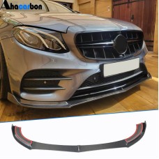 Накладка на передній бампер Lip V1 (для AMG-Line / E43 AMG 2016-2019, Карбон) для Mercedes E-сlass W213 рр