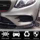 Накладки на передний бампер V1 (для E43 AMG 2016-2019, Карбон) для Mercedes E-сlass W213